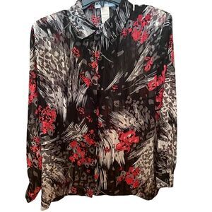 Brownstone Studio Long Sleeve Vintage 80's Blouse Top Size Large